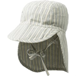 Wheat sunhat Albert - Aquablue stripe